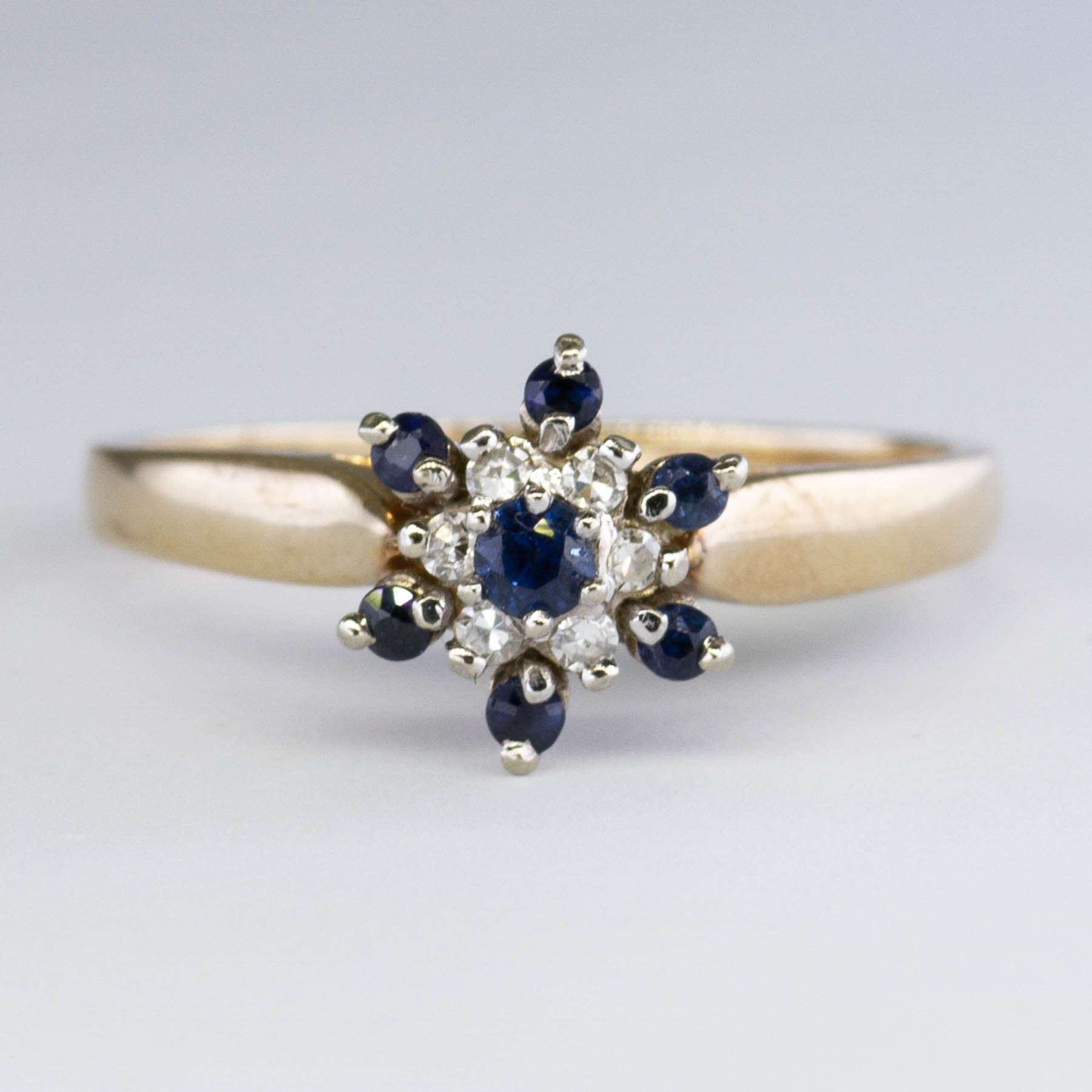 Sapphire & Diamond Cluster Ring | 0.18ctw | 0.06ctw | SZ 6.5 |