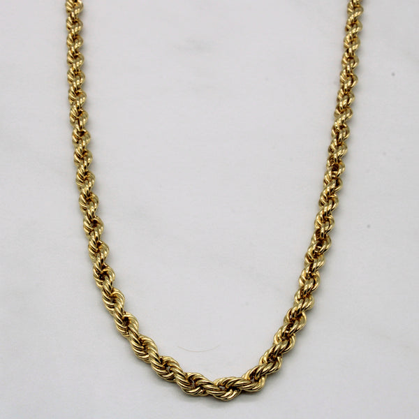 10k Yellow Gold Rope Chain | 30