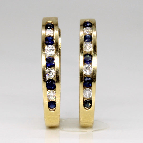 Sapphire & Diamond Hoop Earrings | 0.18ctw, 0.12ctw |