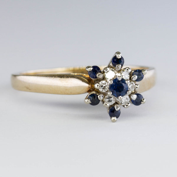 Sapphire & Diamond Cluster Ring | 0.18ctw | 0.06ctw | SZ 6.5 |