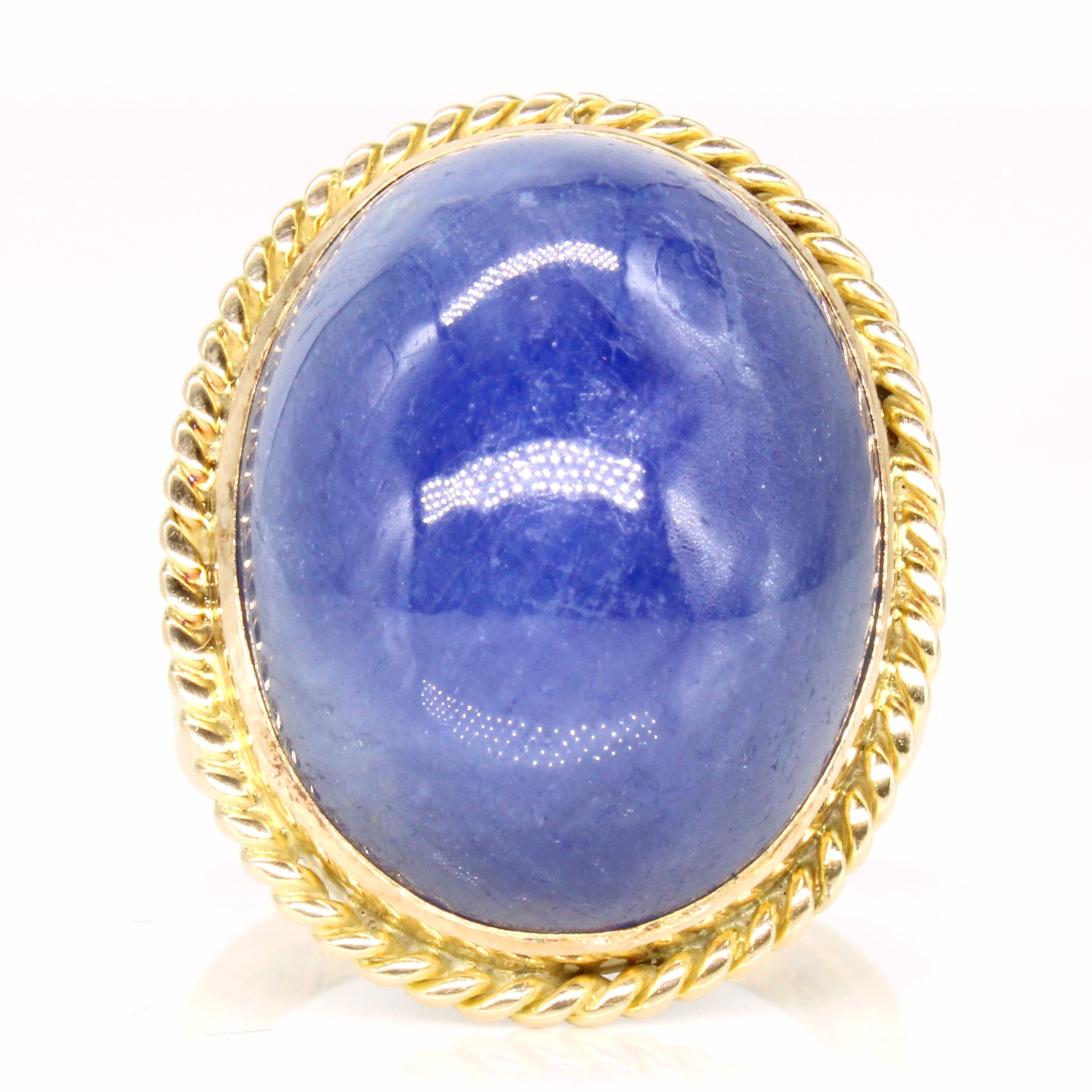 14k Yellow Gold Star Sapphire Cocktail Ring | 41.00ct | SZ 8 |