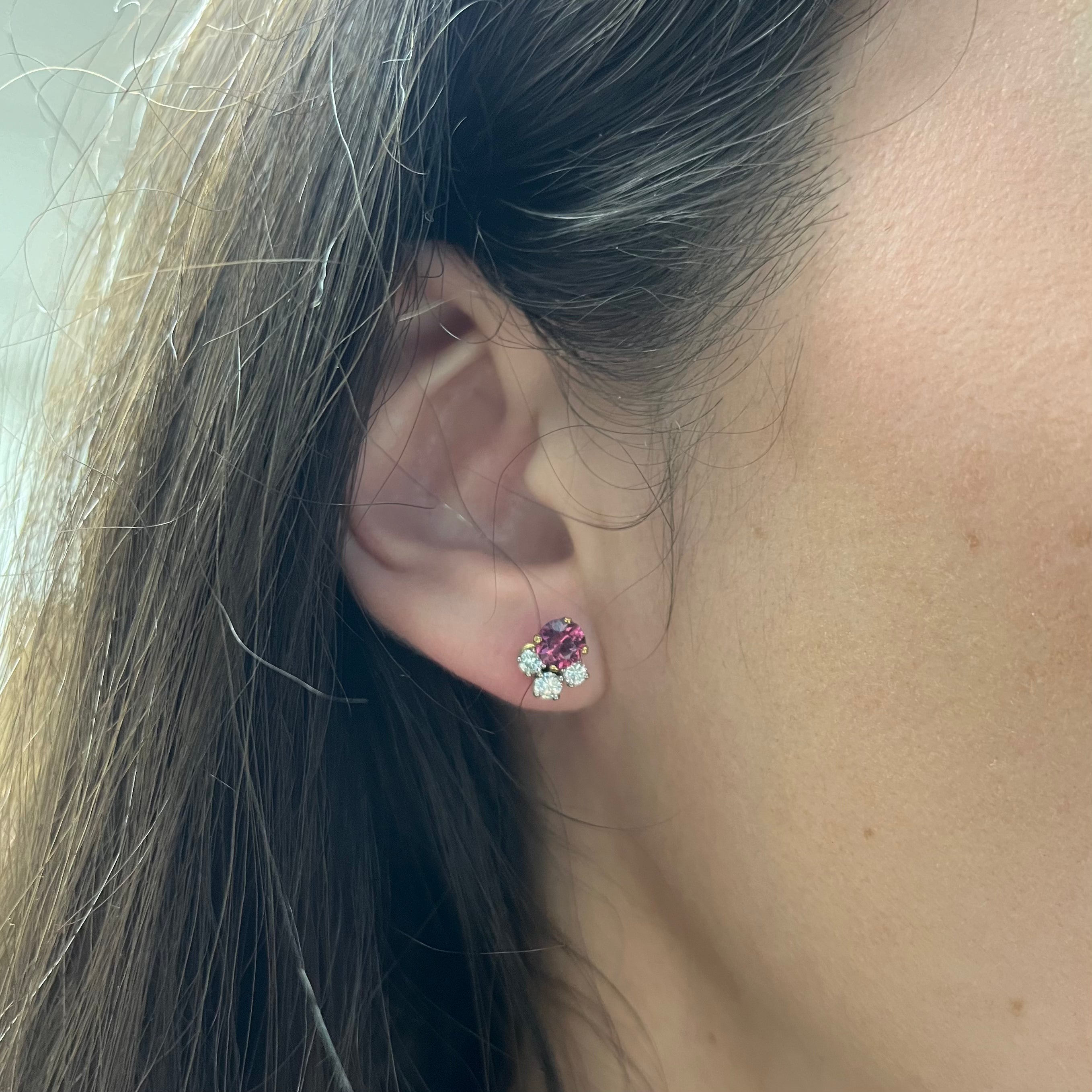 Boucles d'oreilles « Cavelti » en tourmaline et diamants | 1,0 ct | 0,4 ct | 