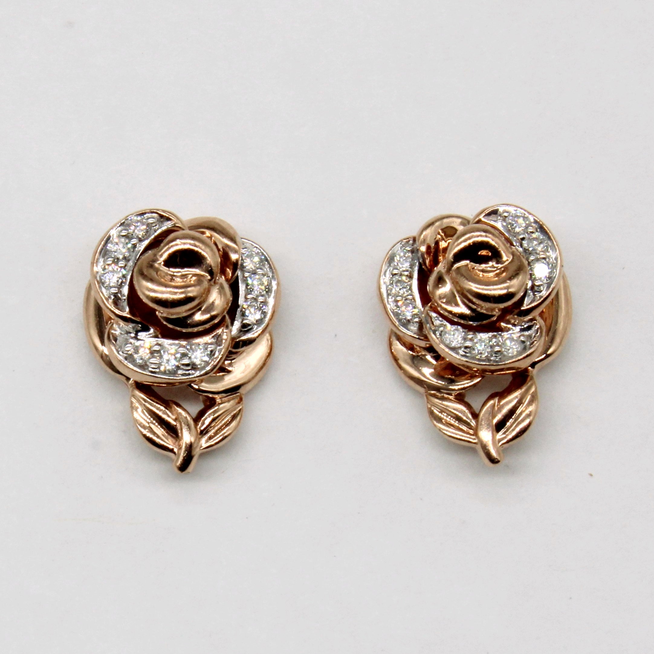 Disney' Diamond Rose Earrings | 0.12ctw |