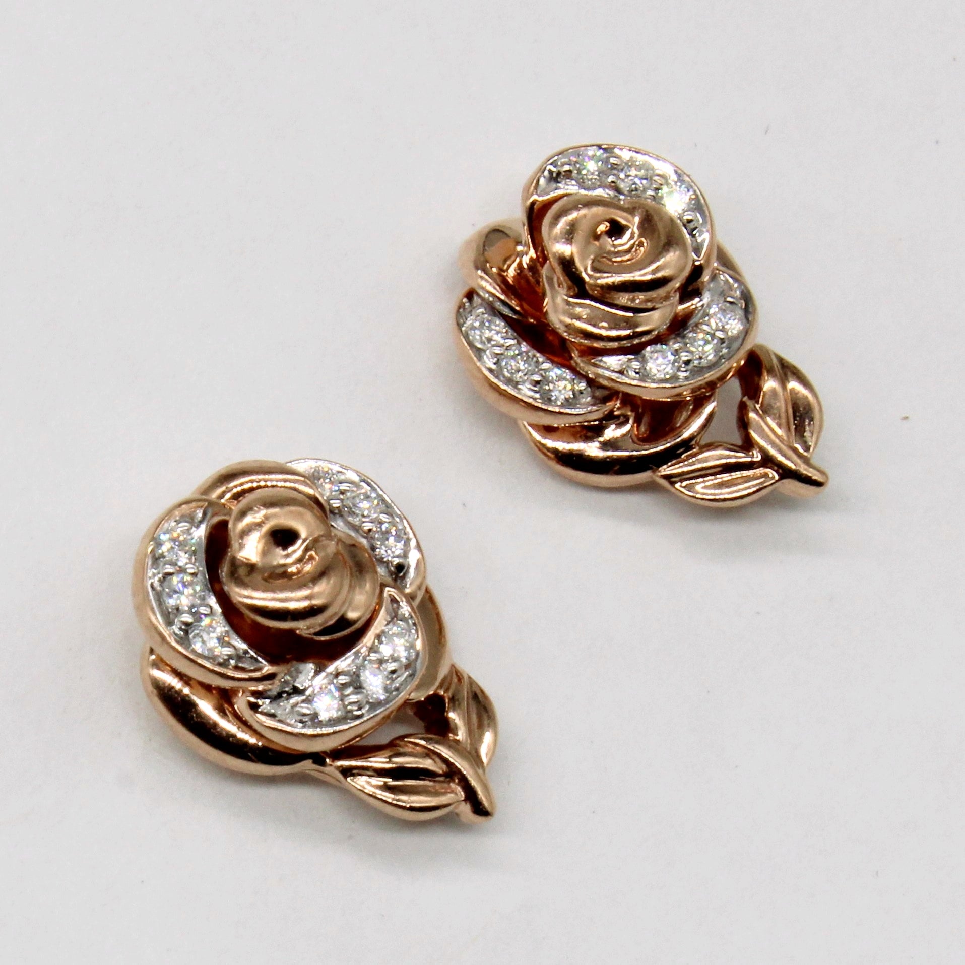 'Disney' Diamond Rose Earrings | 0.12ctw |