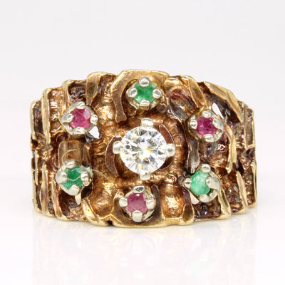 Multi Gem Cocktail Ring | 0.39ctw | SZ 6.25 |