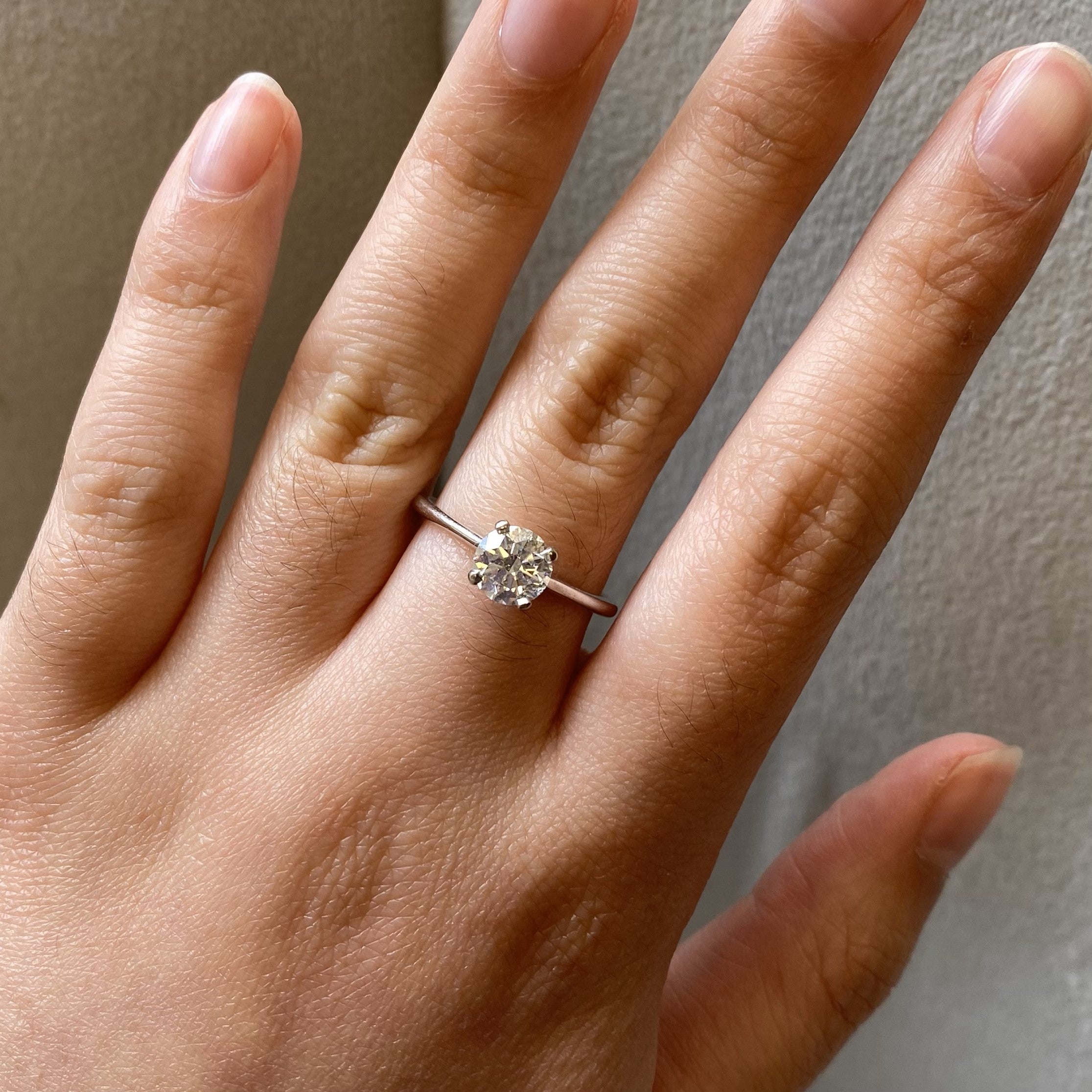 Bague de fiançailles solitaire discrète en diamant certifié GIA | 1,02 ct | Taille 7 | 