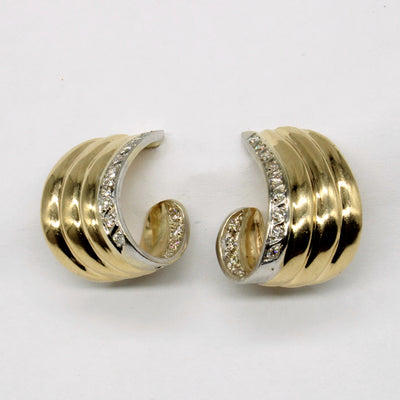 14k Gold Two Tone Diamond Earrings | 0.20ctw |