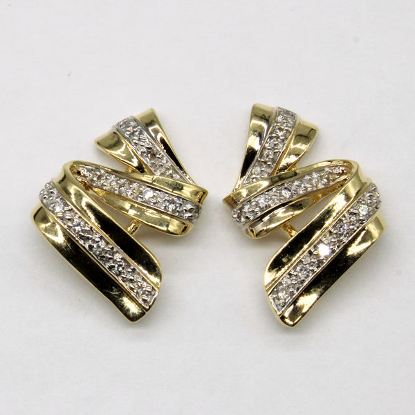 Diamond Ribbon Earrings | 0.21ctw |