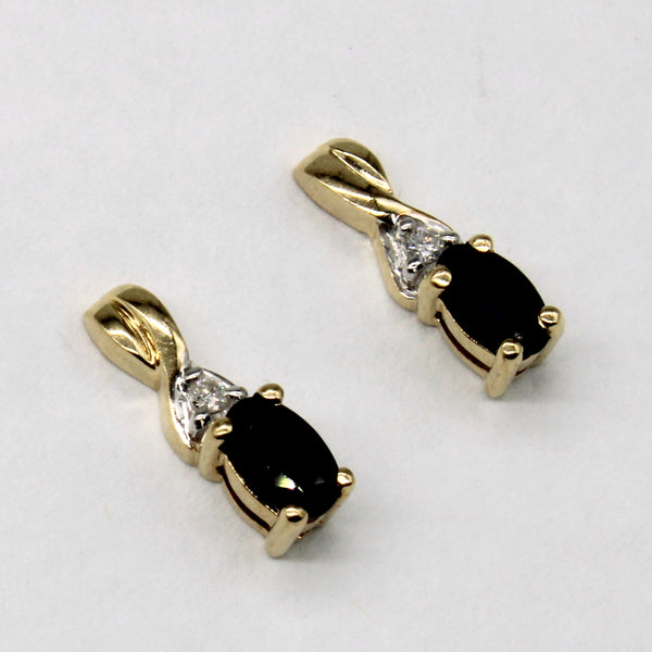 Sapphire & Diamond Earrings | 0.40ctw, 0.02ctw |