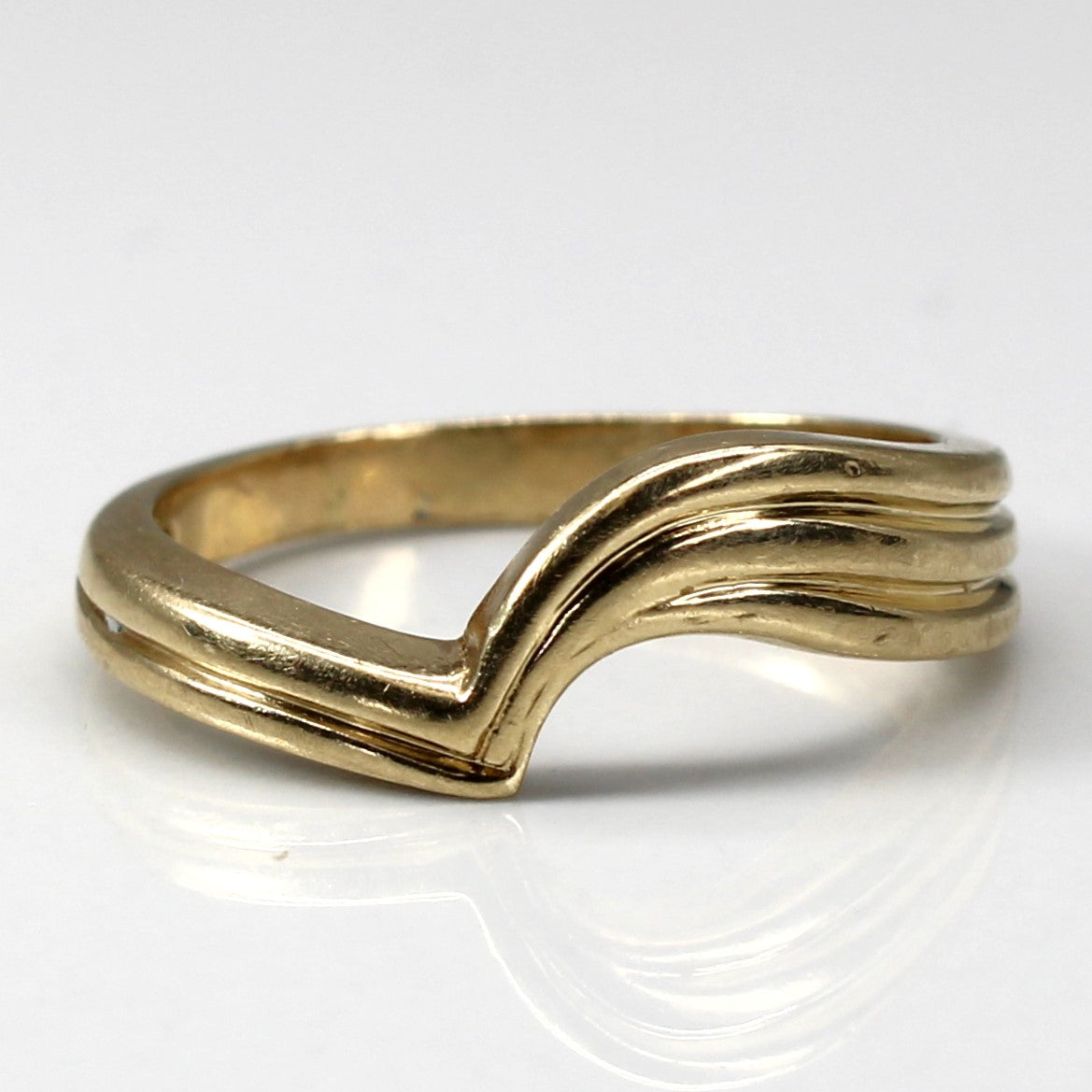 Bypass Textured Gold Ring | SZ 5.25 |