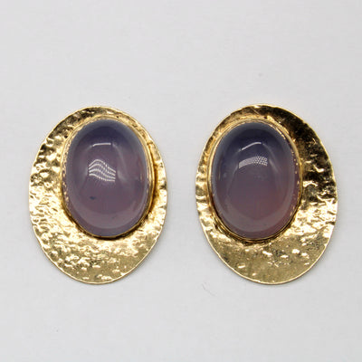 Chalcedony Shield Earrings | 15.00ctw |