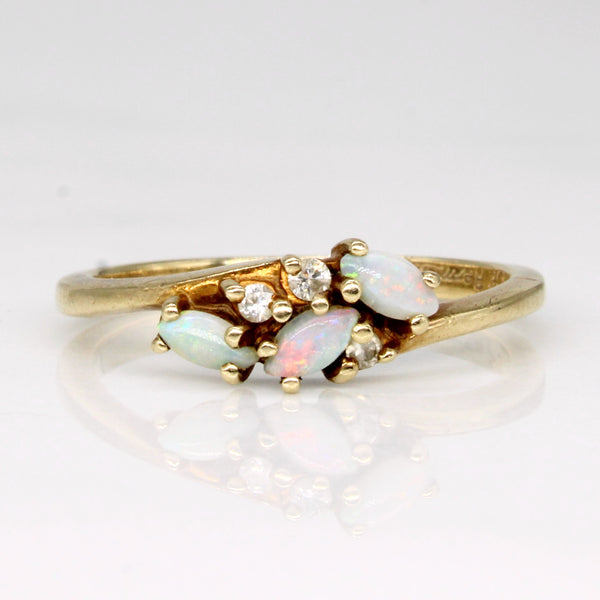 Opal & Diamond Bypass Ring | 0.18ctw, 0.03ctw | SZ 6.25 |