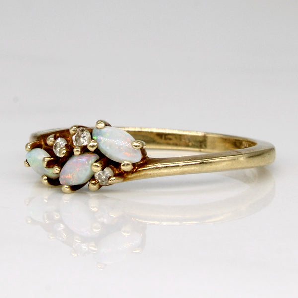 Opal & Diamond Bypass Ring | 0.18ctw, 0.03ctw | SZ 6.25 |