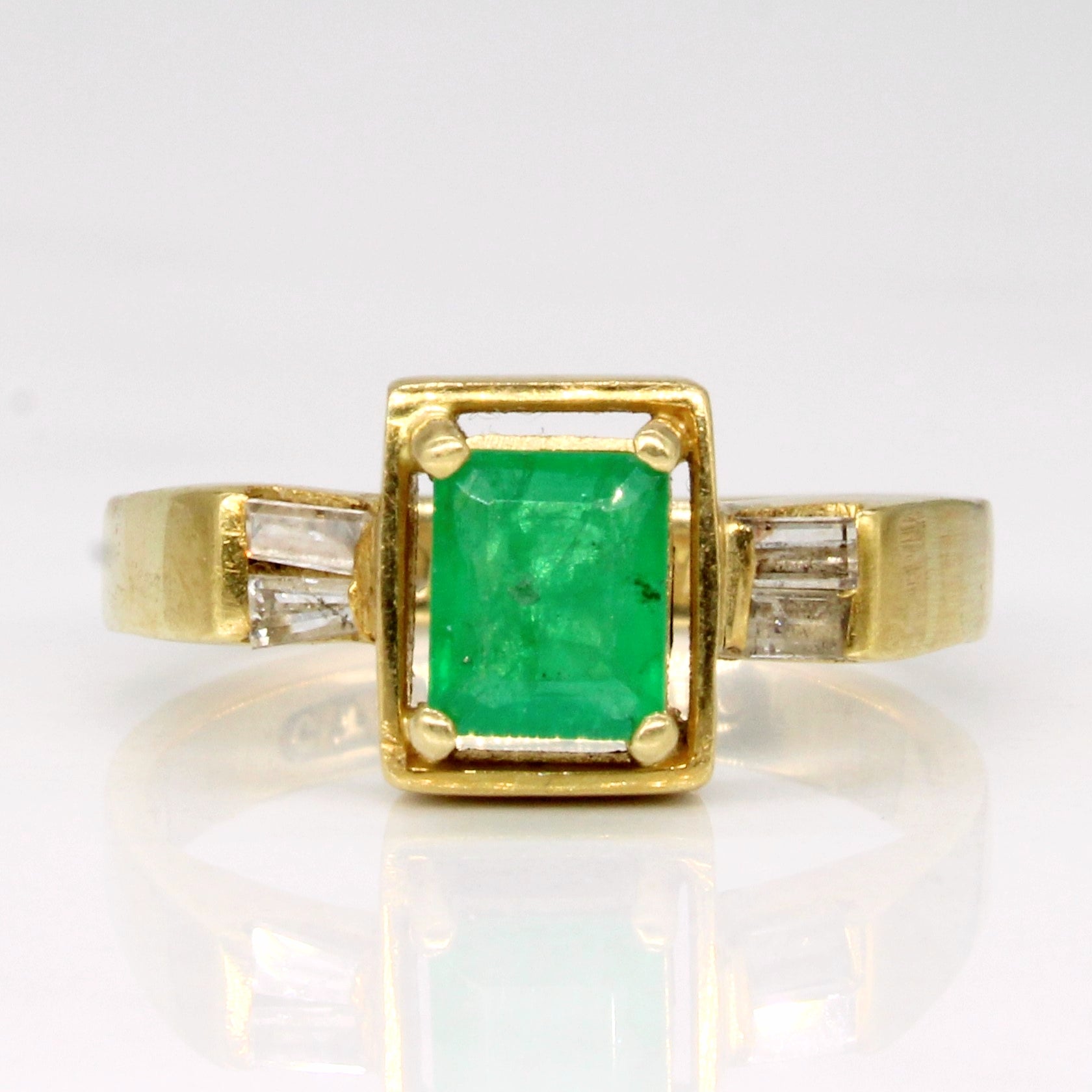 Emerald & Diamond Ring | 0.40ct, 0.10ctw | SZ 4.25 |