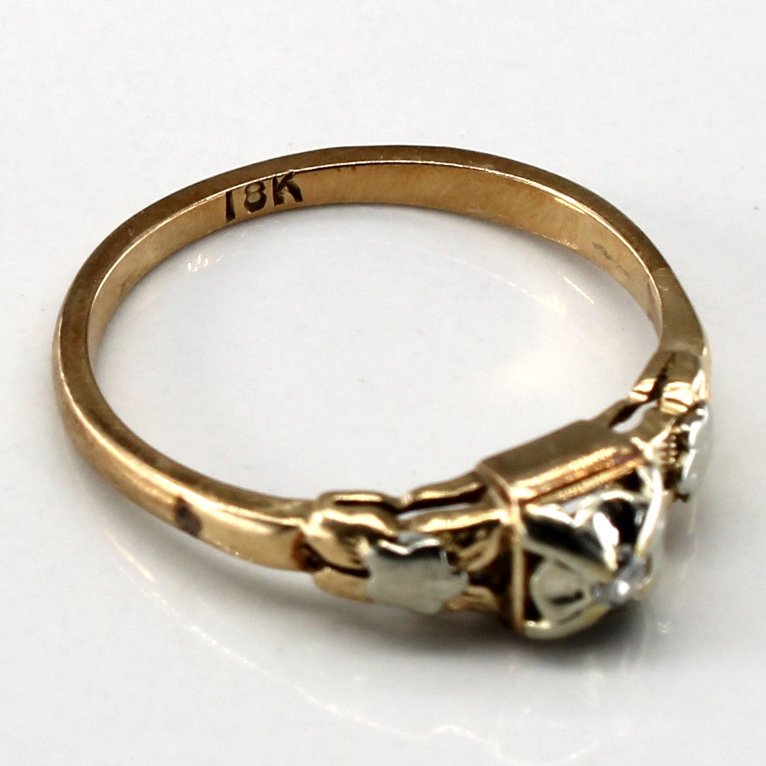 Vintage Diamond Two Tone Gold Ring | 0.03ct | SZ 6.25 |