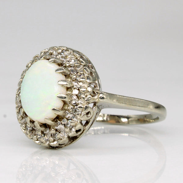 Opal & Diamond Halo Ring | 1.00ct, 0.10ctw | SZ 7 |