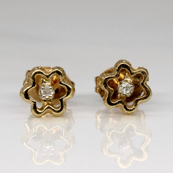 Diamond Flower Earrings | 0.02ctw |