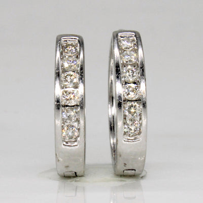 Channel Set Diamond Hoop Earrings | 0.25ctw |
