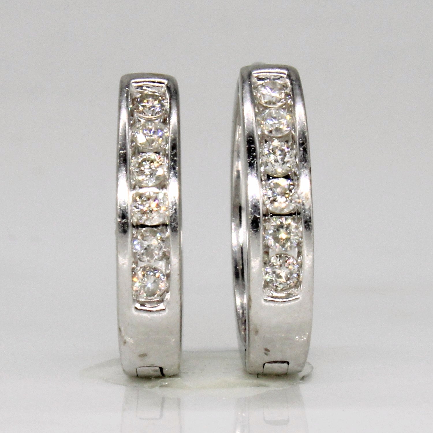 Channel Set Diamond Hoop Earrings | 0.25ctw |