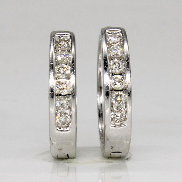 Channel Set Diamond Hoop Earrings | 0.25ctw |