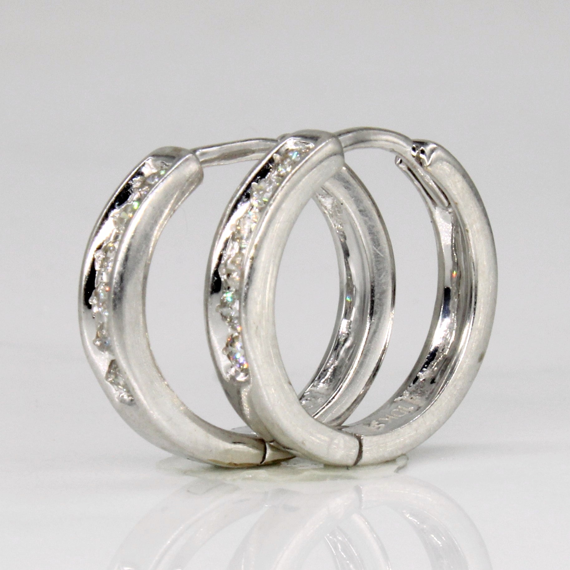 Channel Set Diamond Hoop Earrings | 0.25ctw |