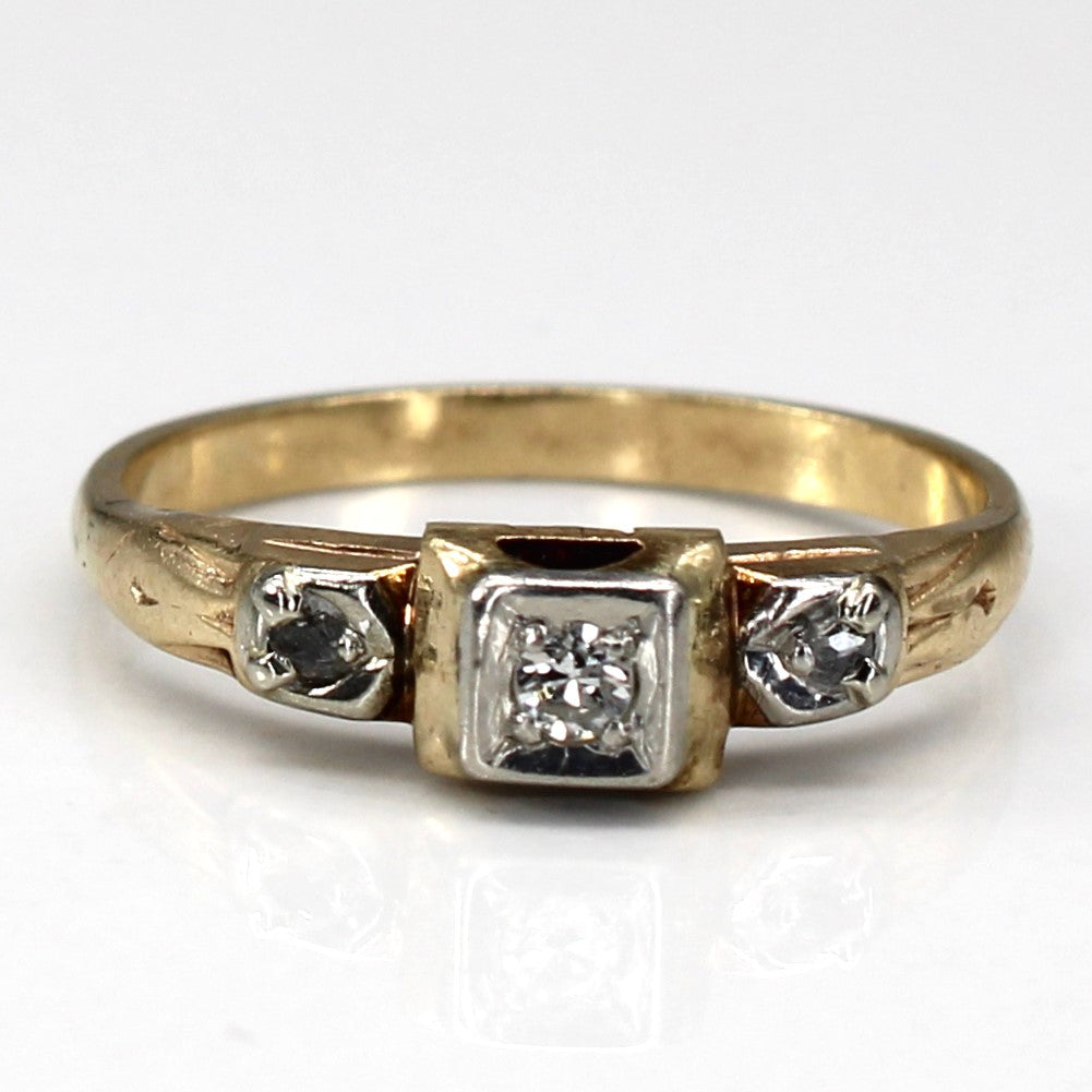 Bague trois diamants | 0,06 ct au total | Taille 5 | 