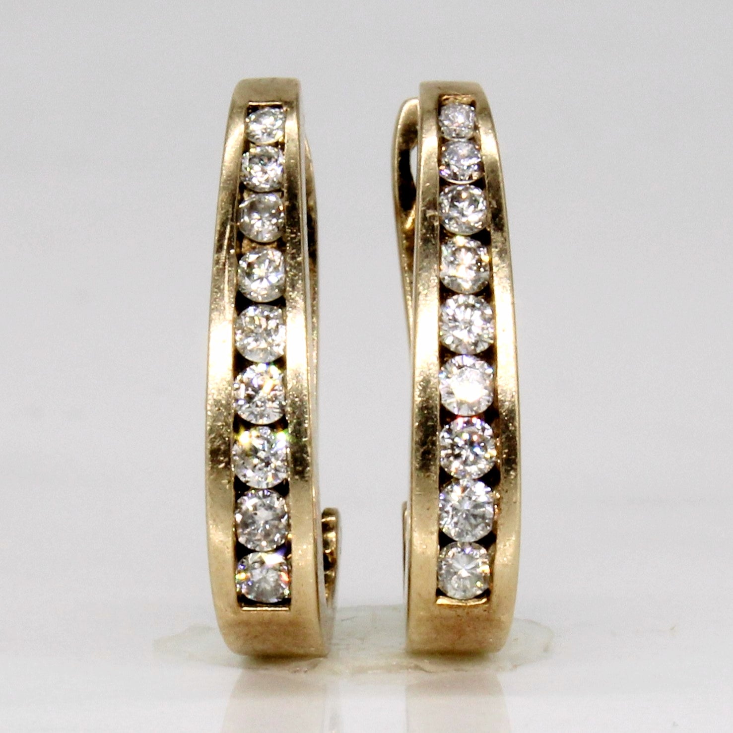 10k Yellow Gold Diamond Hoop Earrings | 0.27ctw |