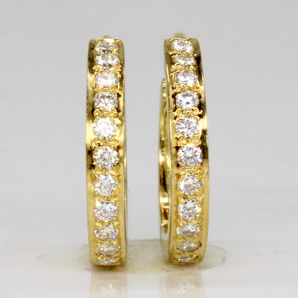 18k Yellow Gold Diamond Hoop Earrings | 0.24ctw |