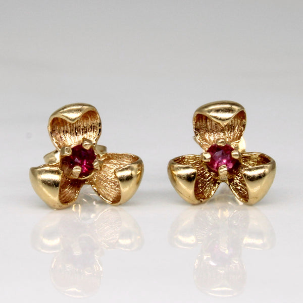 Ruby Flower Earrings | 0.08ctw |