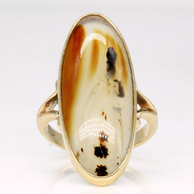 10k Yellow Gold Agate Cocktail Ring | 7.50ct | SZ 4 |