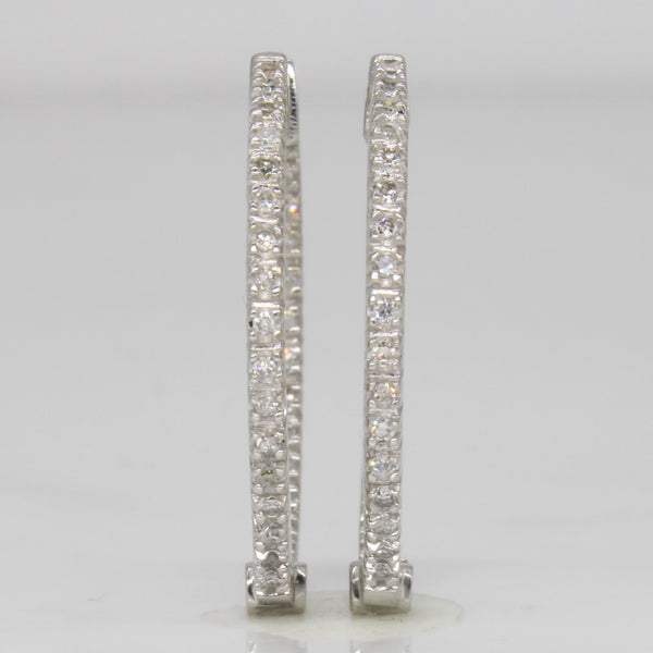 14k White Gold Diamond Hoop Earrings | 0.30ctw |