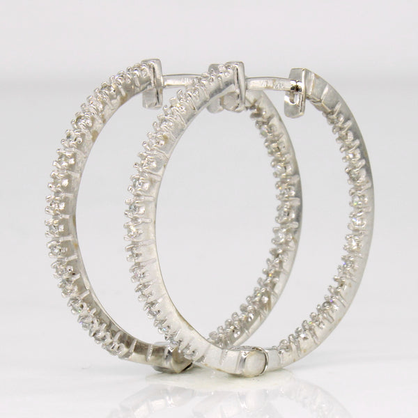 14k White Gold Diamond Hoop Earrings | 0.30ctw |