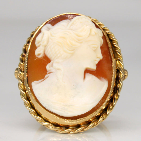 Carved Shell Cameo Cocktail Ring | 15.00ct | SZ 6.5 |