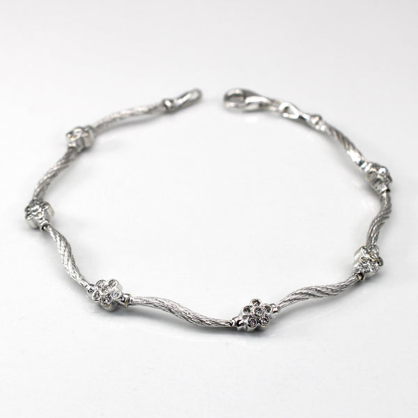 Cluster Diamond Chain Bracelet | 0.21ctw | 7