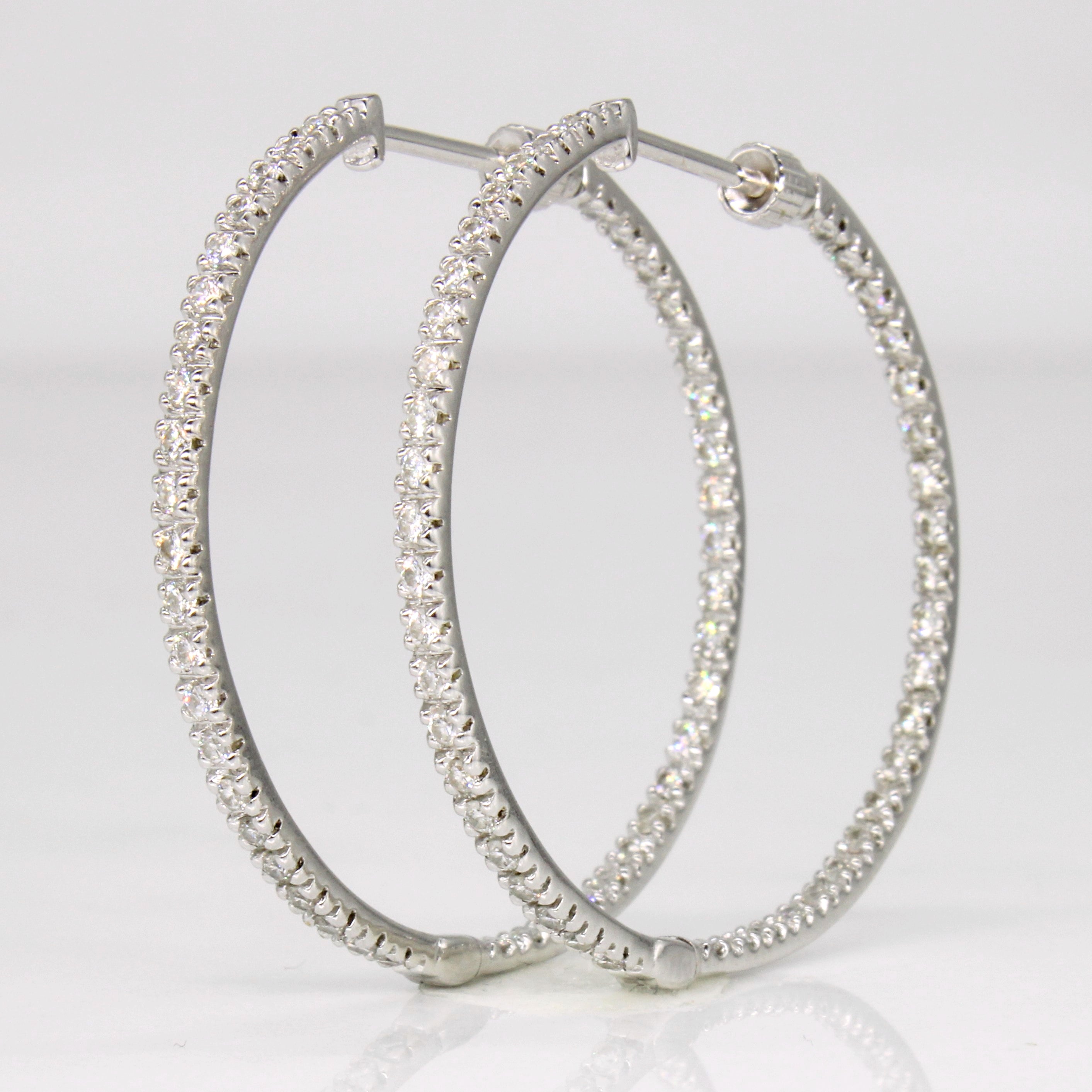 Boucles d'oreilles créoles en diamant | 1,00 ct | 