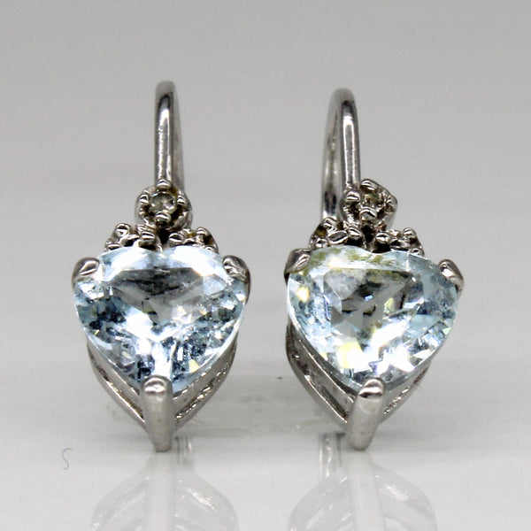 Aquamarine & Diamond Huggie Earrings | 1.50ctw, 0.01ctw |