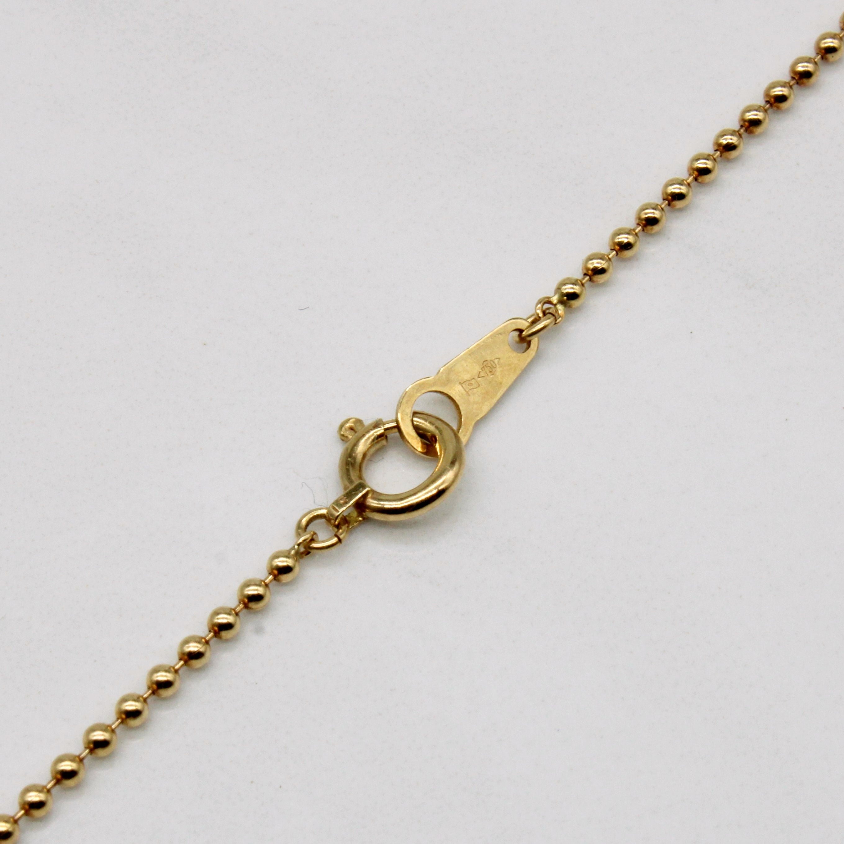18k Yellow Gold & Enamel Glob Pendant & Necklace | 17" |