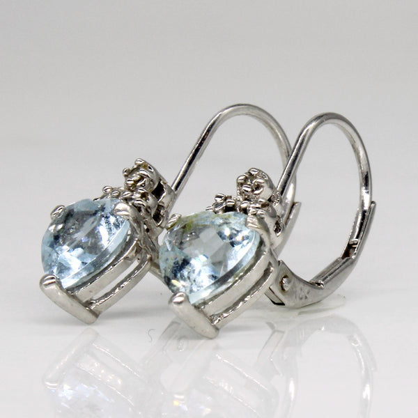 Aquamarine & Diamond Huggie Earrings | 1.50ctw, 0.01ctw |
