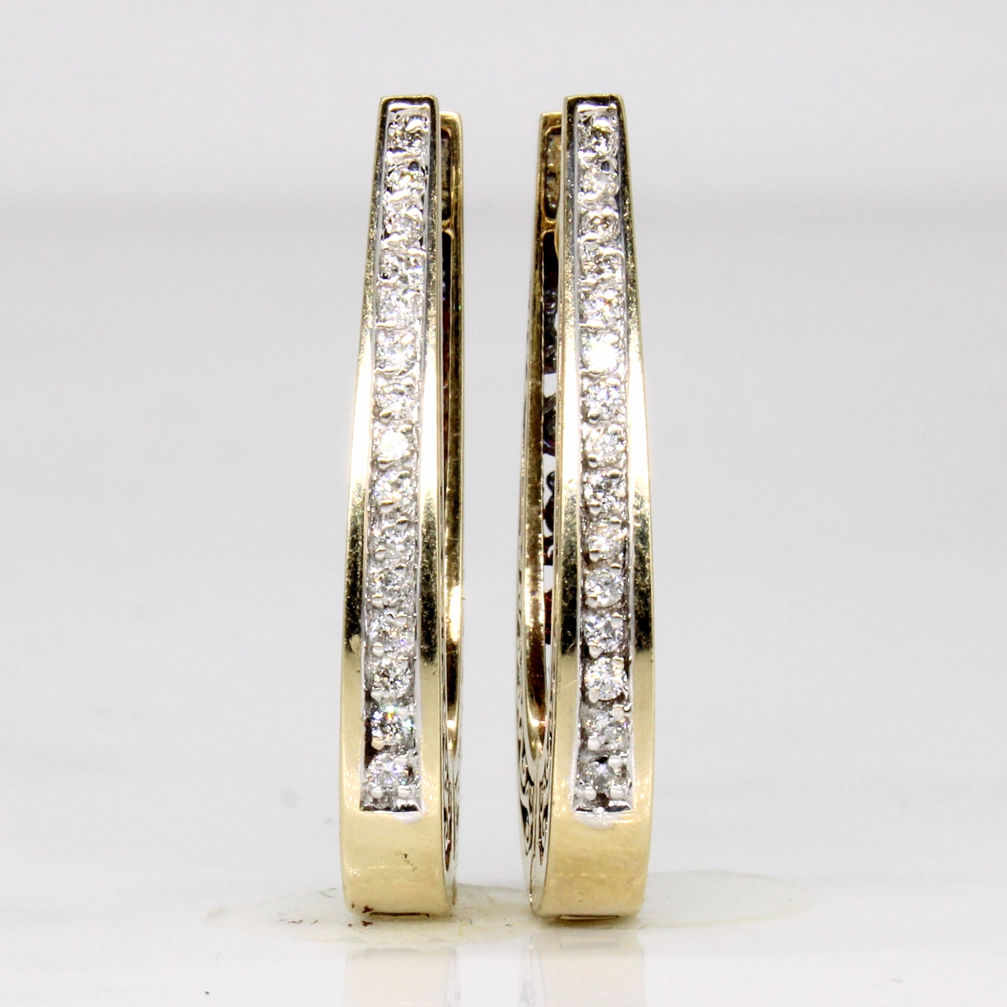 10k Gold Diamond Hoop Earrings | 0.23ctw |