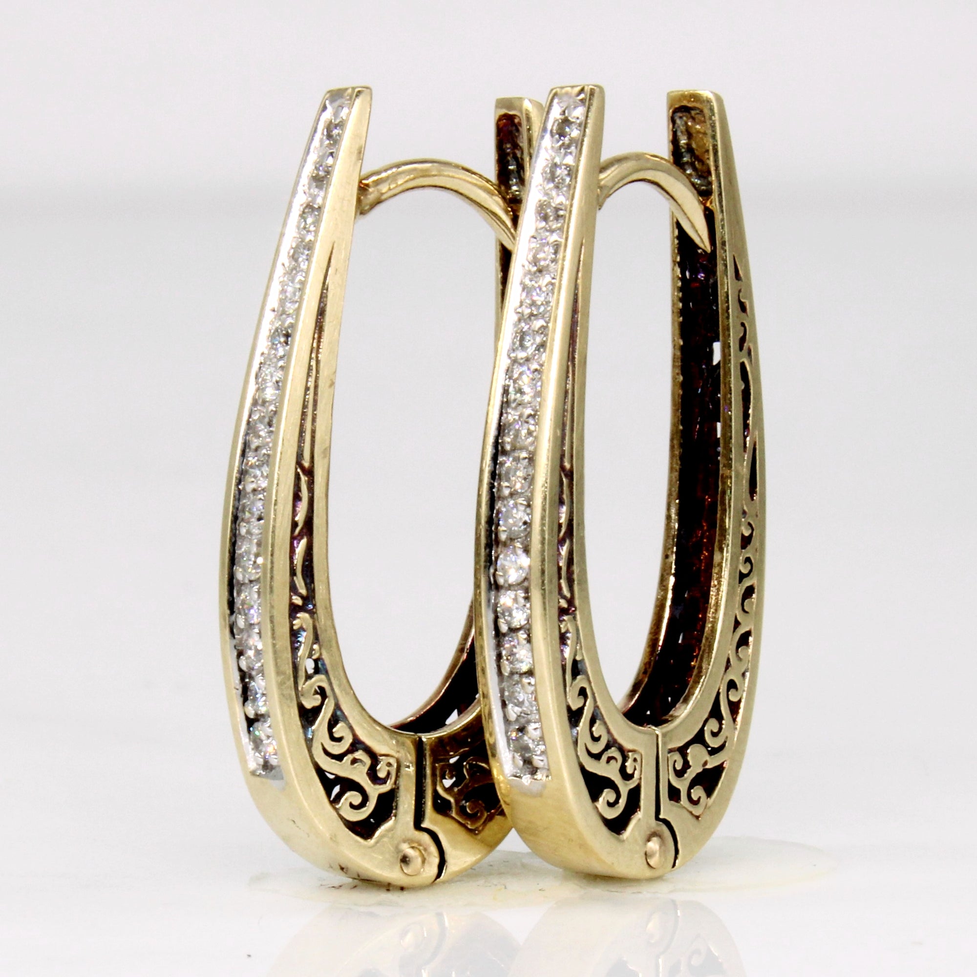 10k Gold Diamond Hoop Earrings | 0.23ctw |