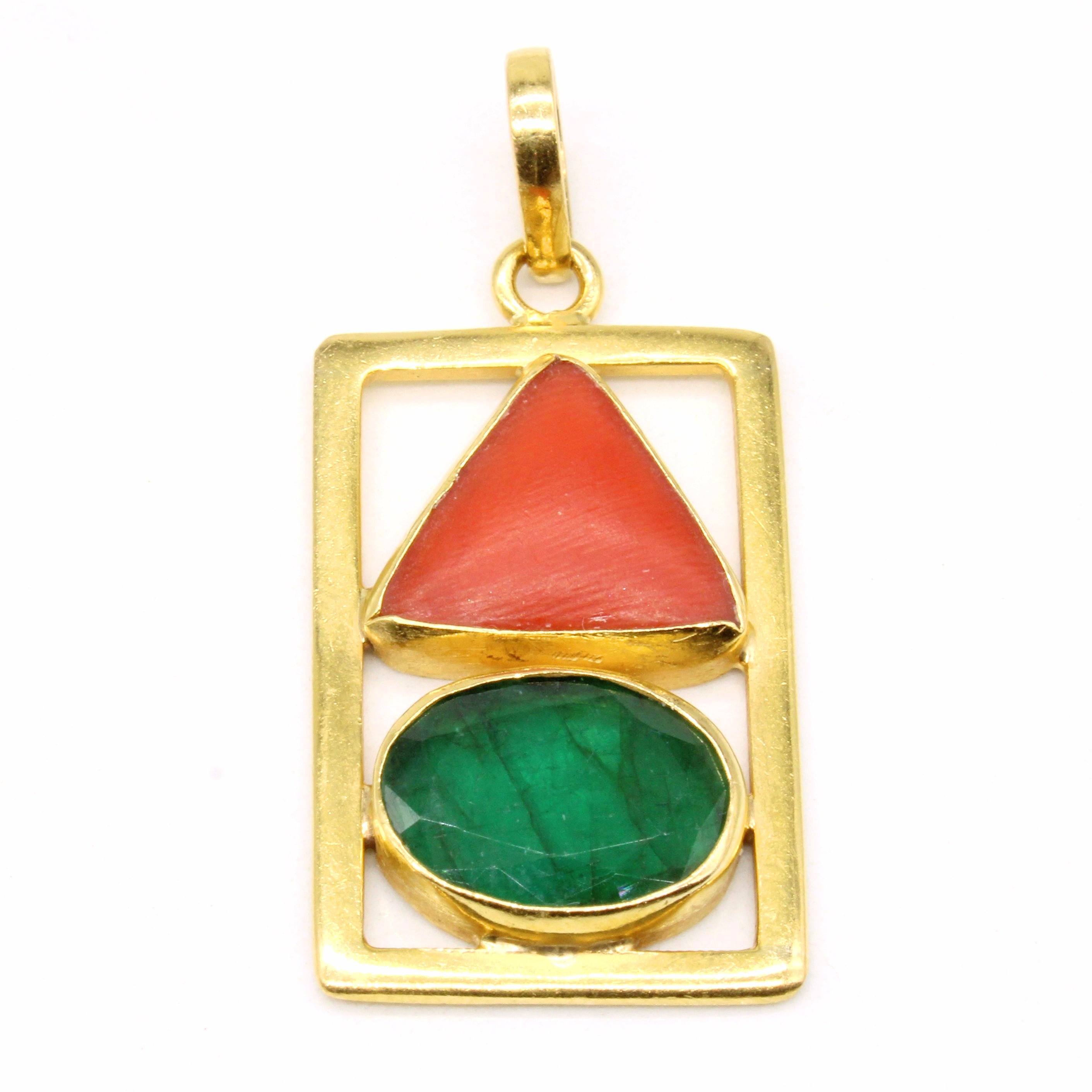 Coral & Emerald Pendant | 3.50ct, 2.30ct |