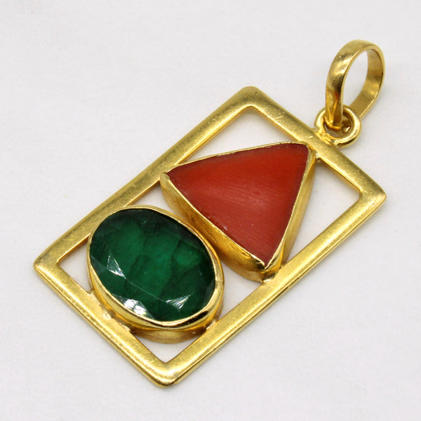 Coral & Emerald Pendant | 3.50ct, 2.30ct |