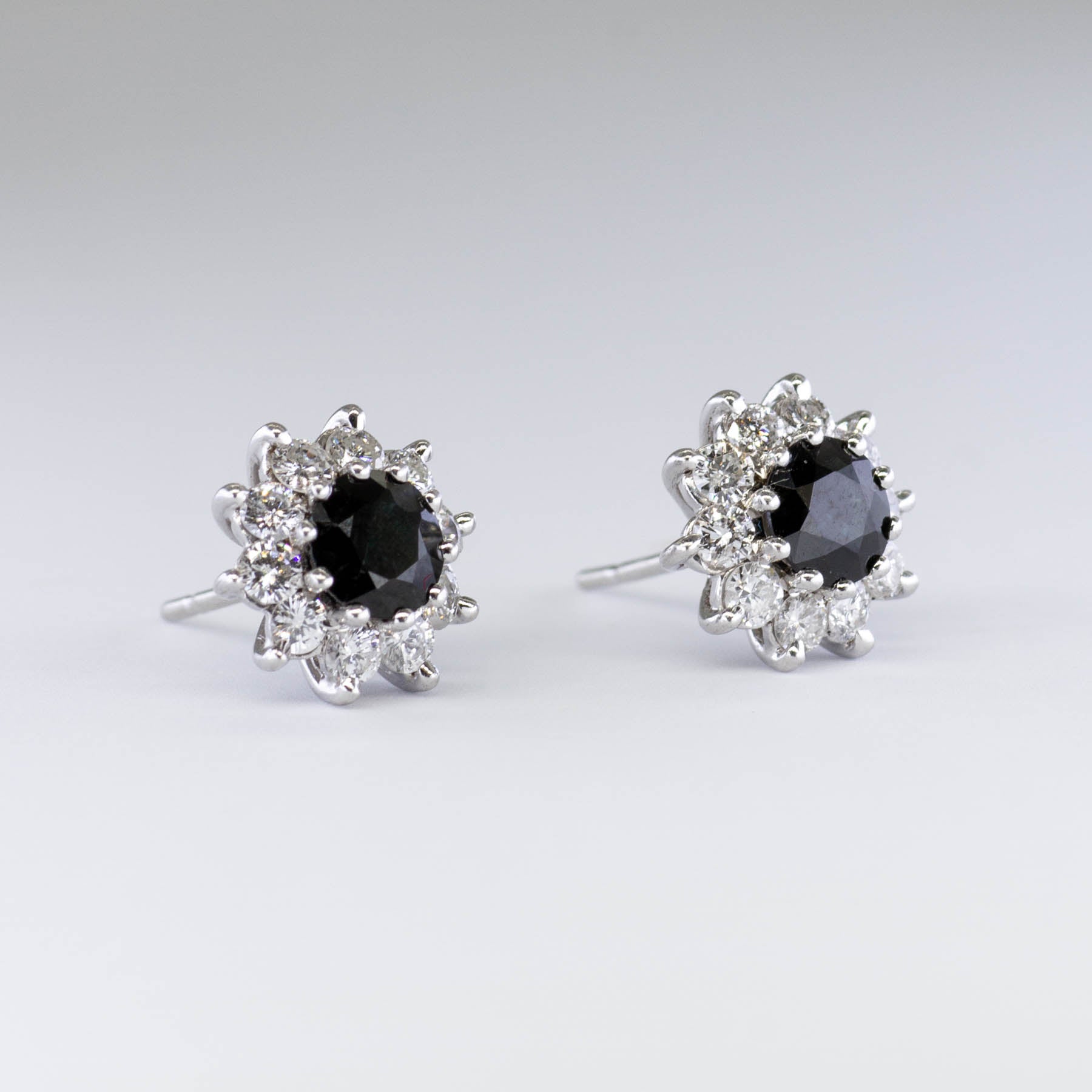 Sapphire & Diamond Stud Earrings | 1.00ctw | 0.80ctw |