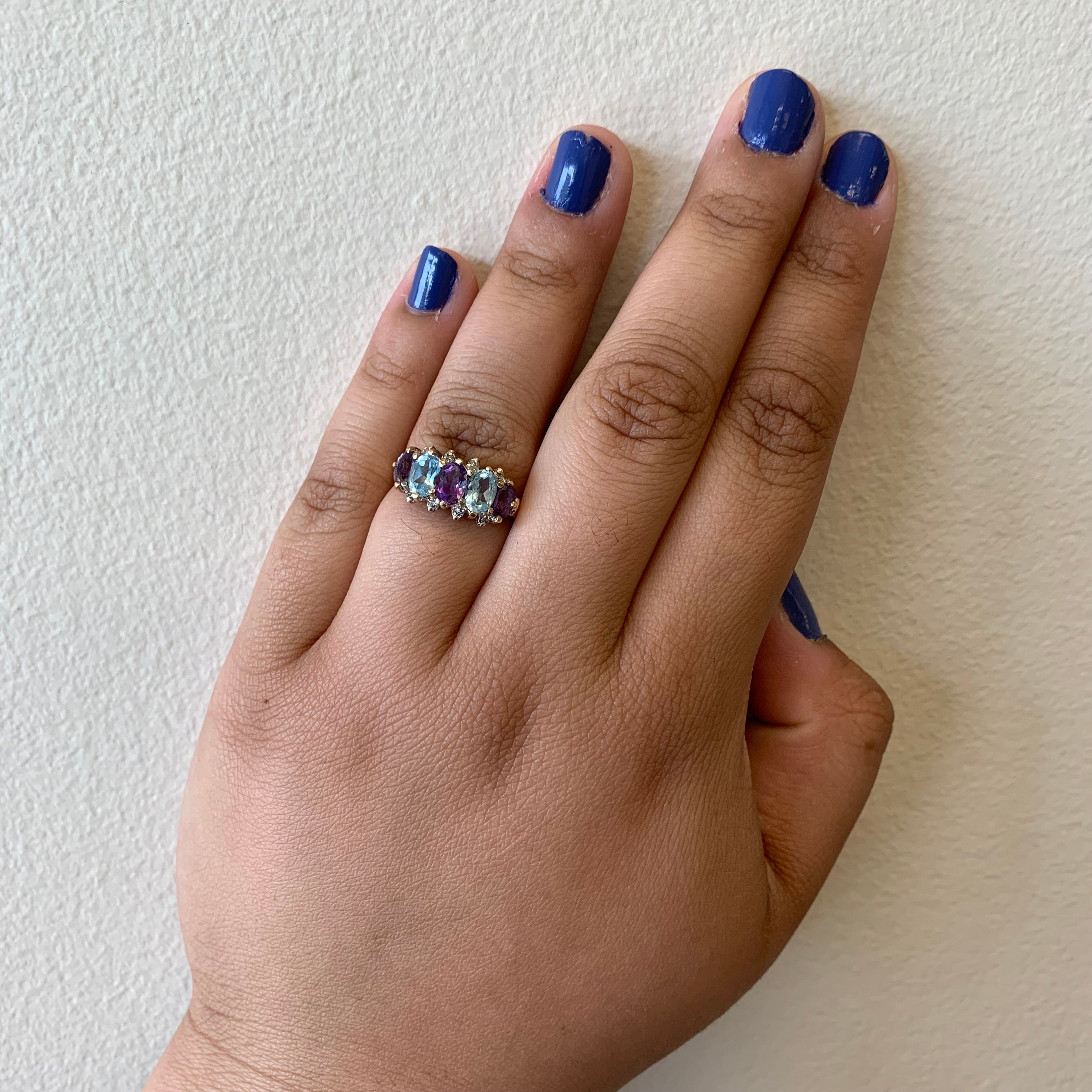 Multi Gemstone & Diamond Ring | 1.60ctw, 0.04ctw | SZ 8.5 |