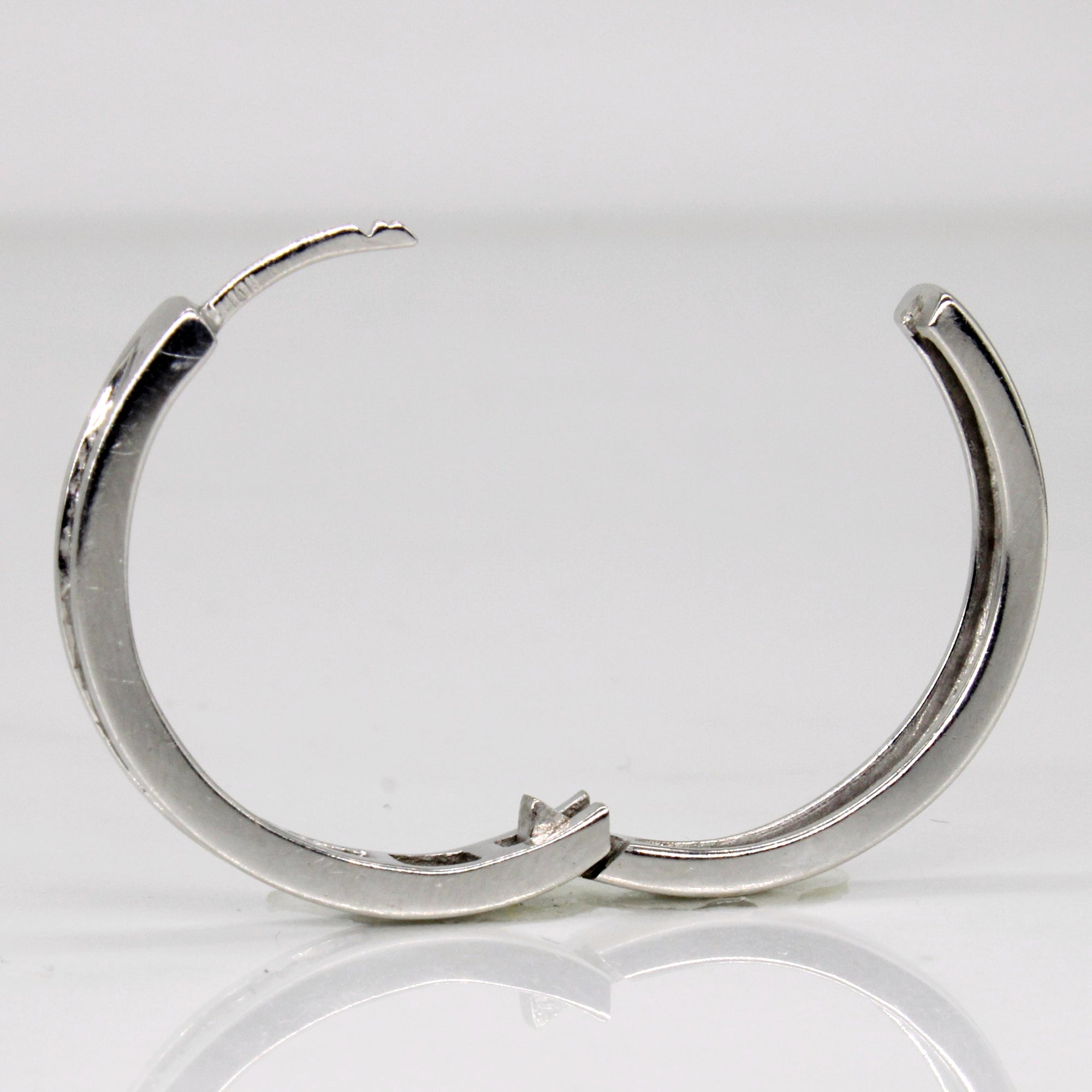 Channel Set Diamond Hoop Earrings | 0.50ctw |