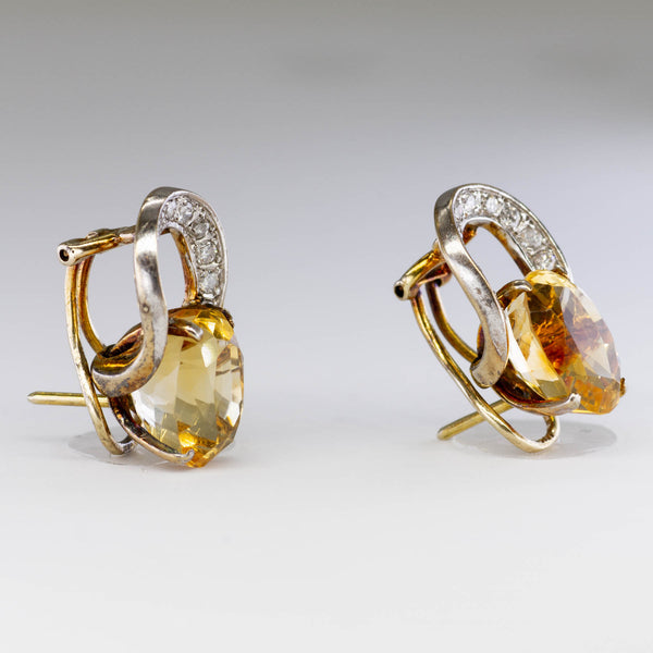Citrine & Diamond Earrings | 9.00ctw | 0.44ctw |
