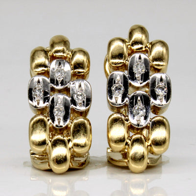 18k Gold and Diamond Earrings | 0.08ctw |