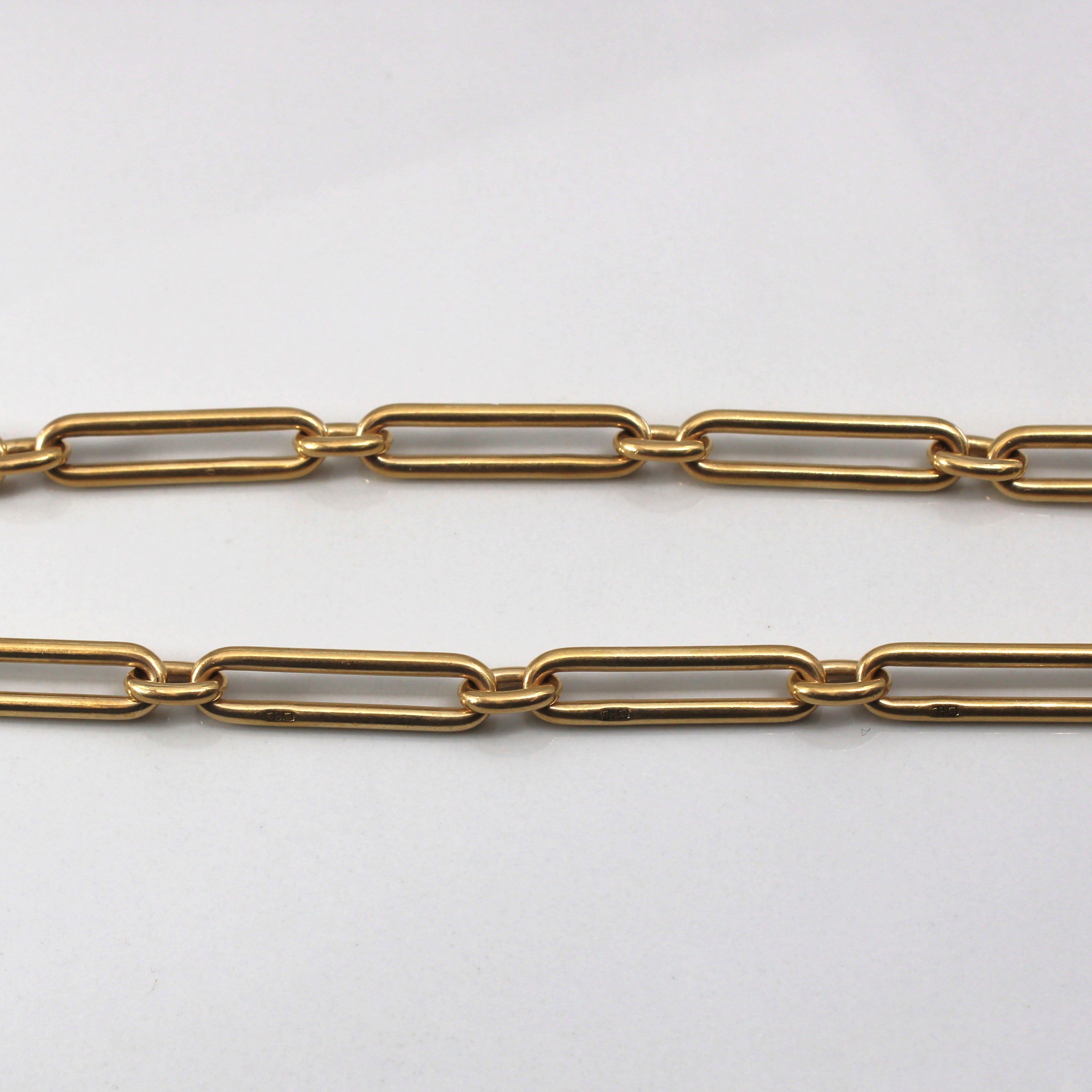 18k Yellow Gold Elongated Rolo Chain | 16"|