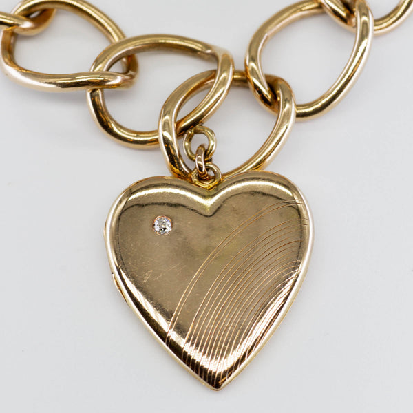 Heart Charm Diamond Bracelet | 0.04ct | 6