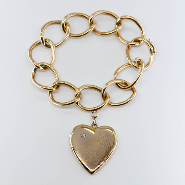 Heart Charm Diamond Bracelet | 0.04ct | 6